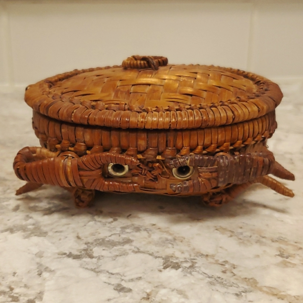 Vintage Crab Shaped Basket Handmade